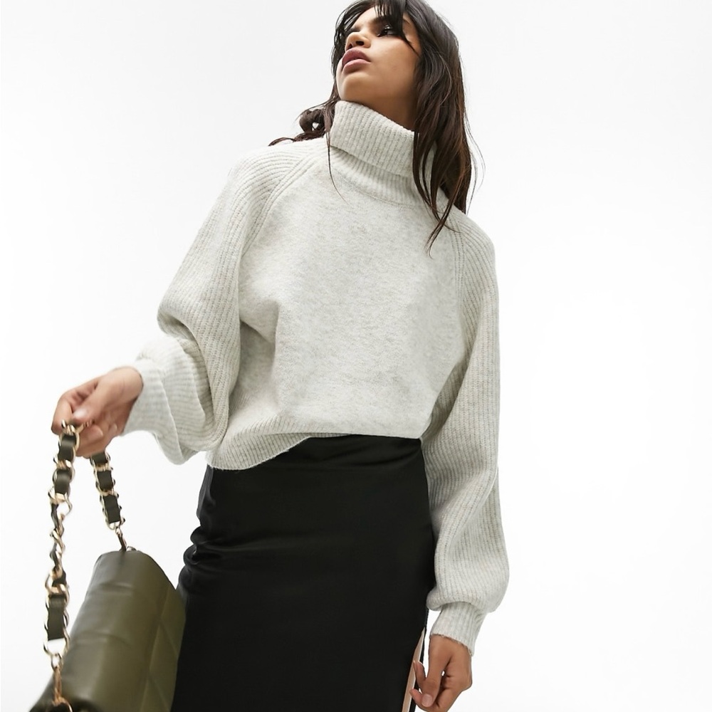Topshop Light Gray Turtleneck Sweater